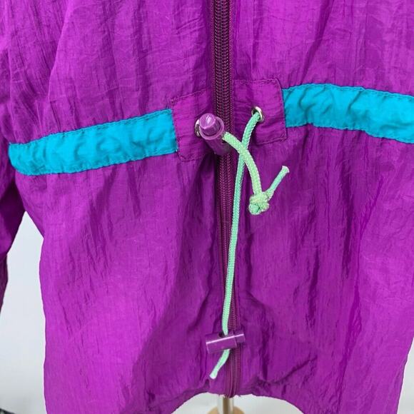 Vintage Reebok Jacket Womens M Medium Multi Retro Full Zip Hoodie Oversized - Picture 3 of 11